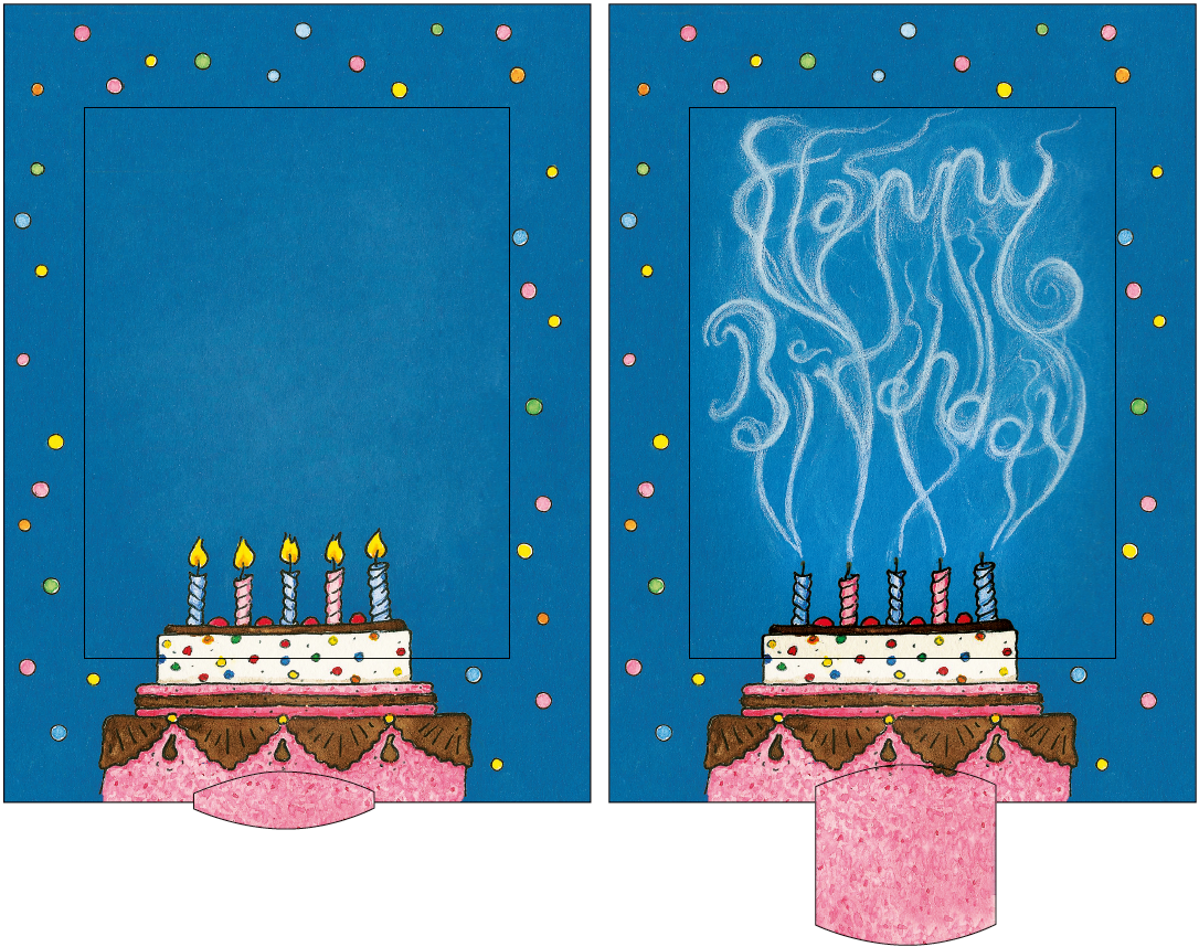 Lebende Karte "Kerzentorte"