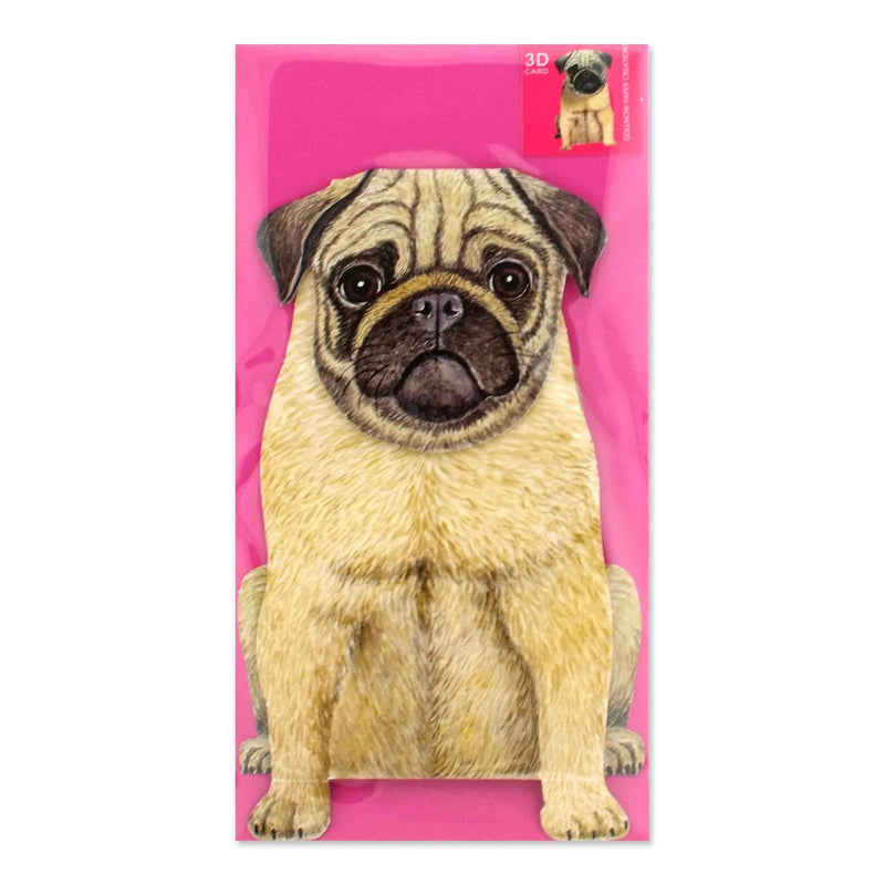 3D animal folding card "Pug"