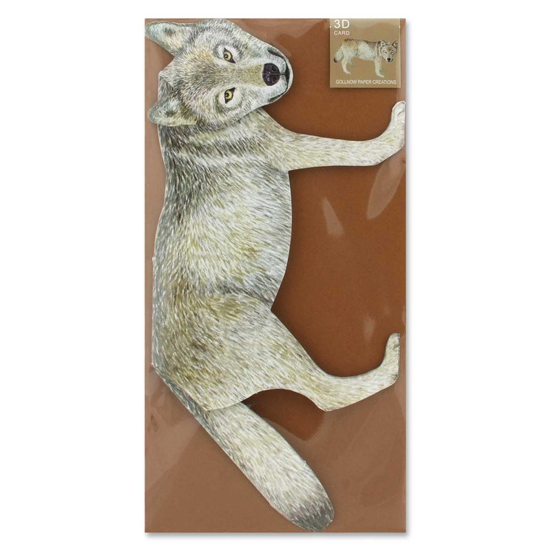Carte pliante animal 3D "Loup"