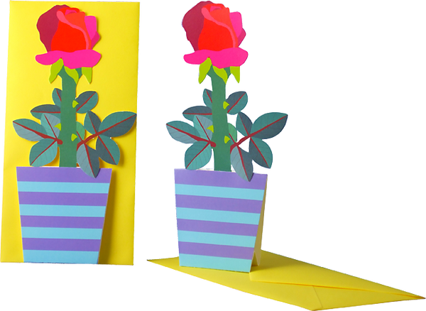 3D Blumenkarte "Rose"