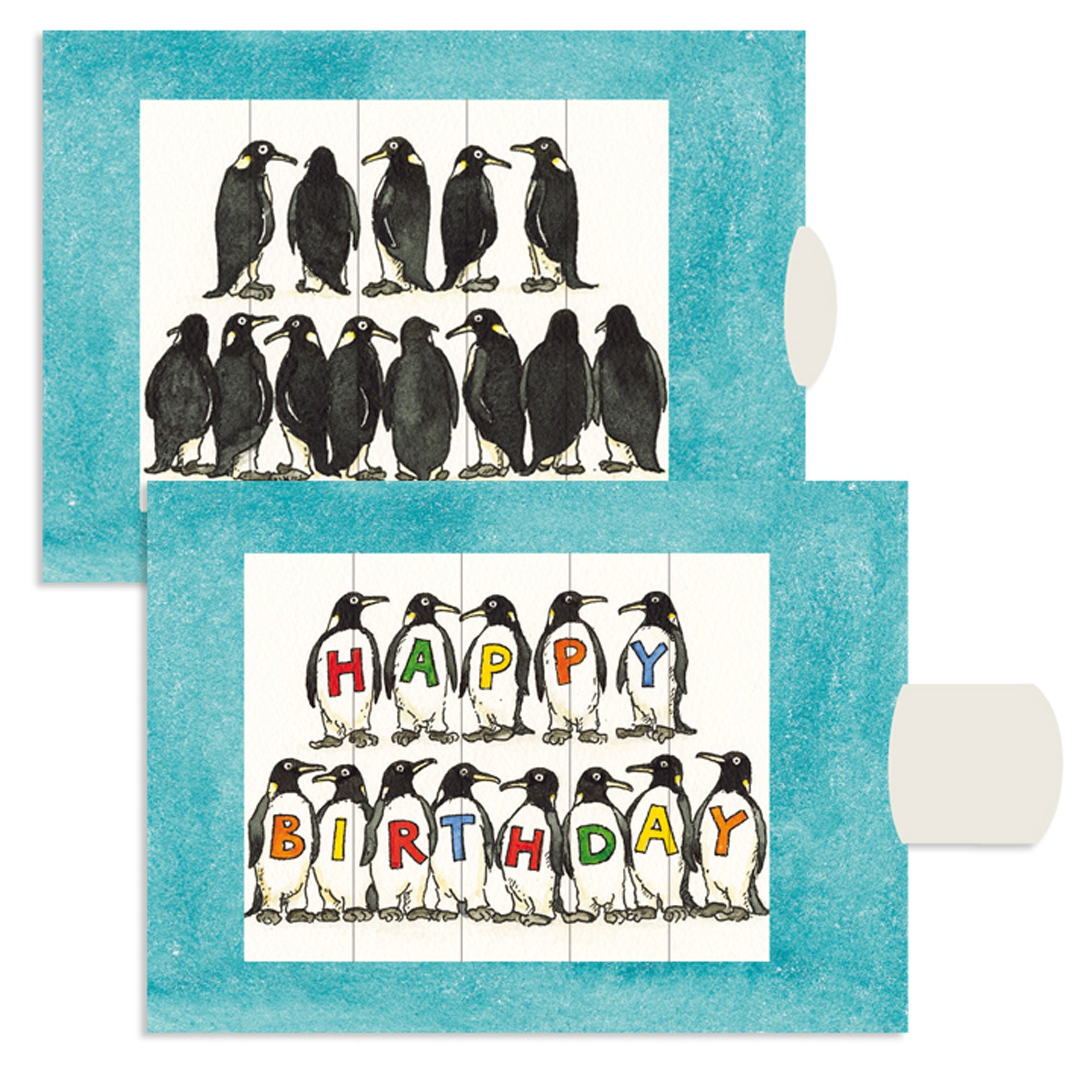 Lebende Karte "Pinguine"